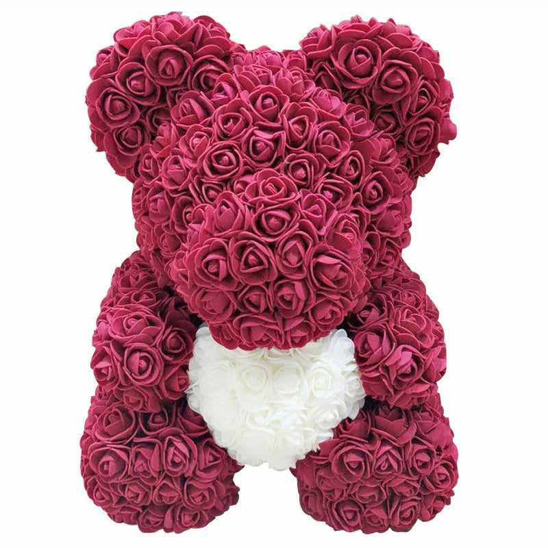 Handmade Romantic Rose Teddy Bear Decoration
