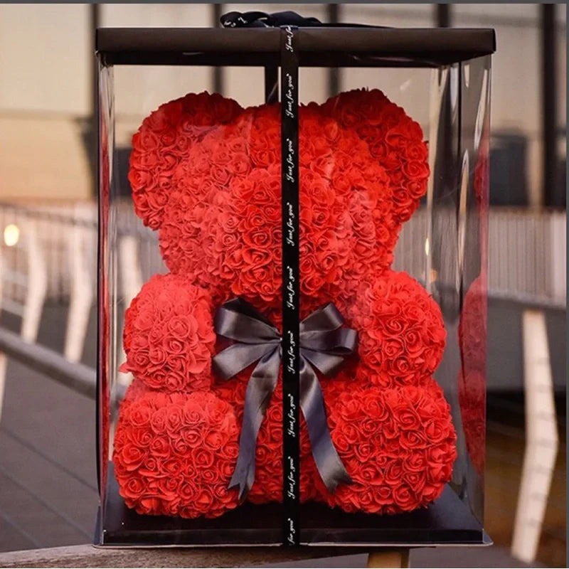 Handmade Romantic Rose Teddy Bear Decoration