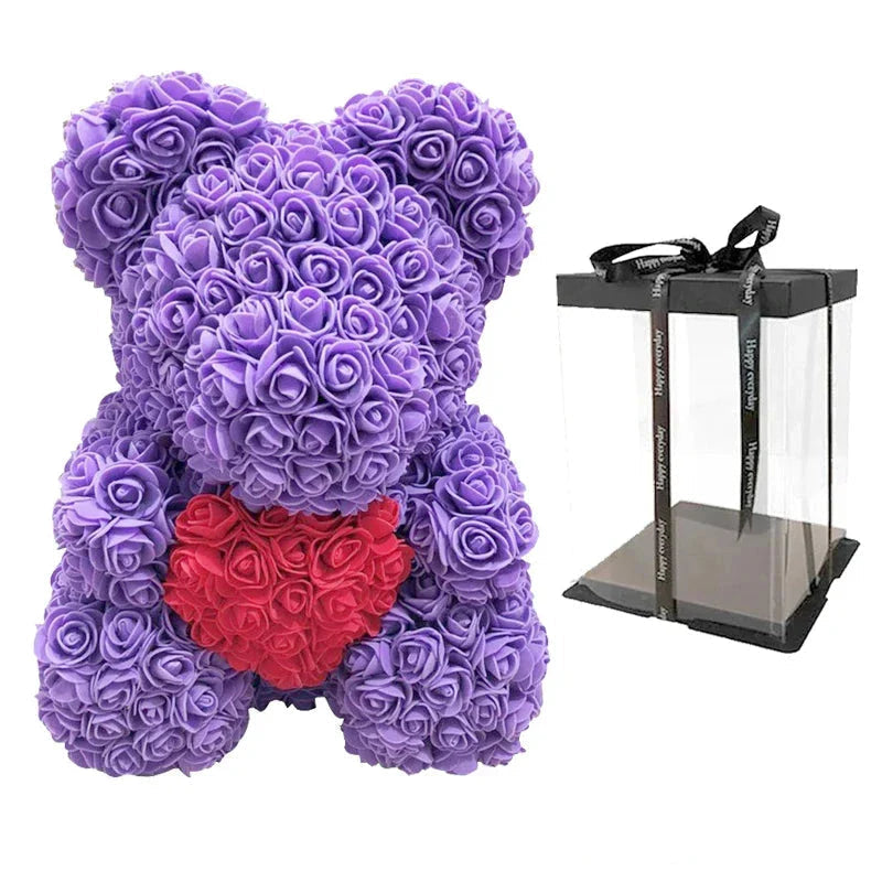 Handmade Romantic Rose Teddy Bear Decoration