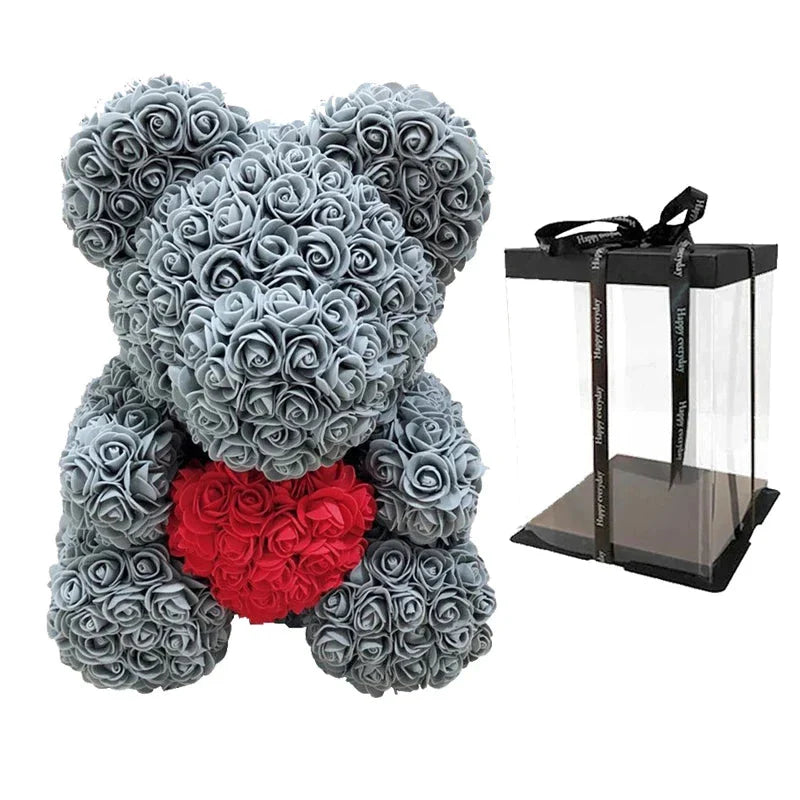 Handmade Romantic Rose Teddy Bear Decoration