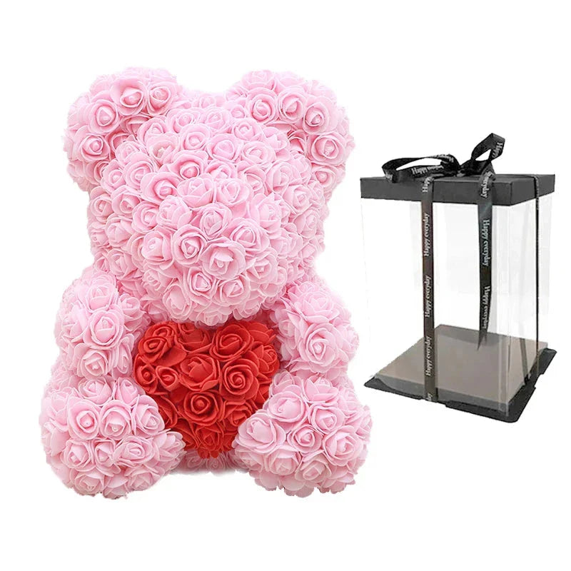 Handmade Romantic Rose Teddy Bear Decoration