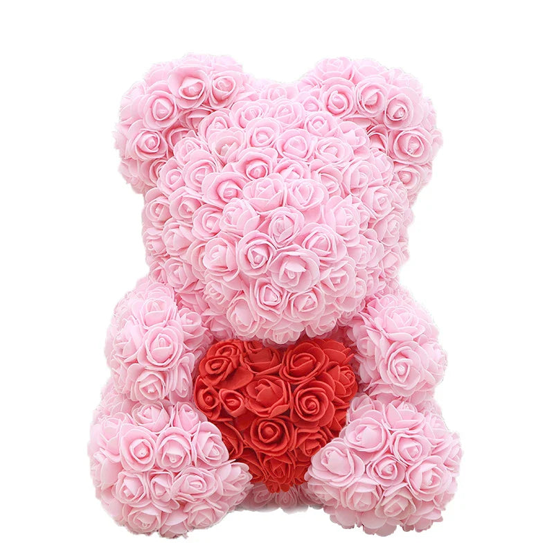 Handmade Romantic Rose Teddy Bear Decoration
