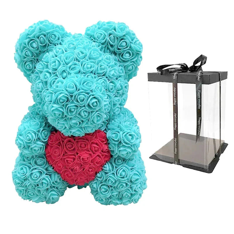 Handmade Romantic Rose Teddy Bear Decoration