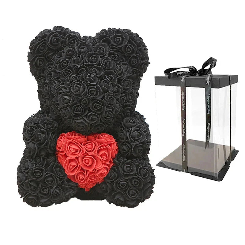 Handmade Romantic Rose Teddy Bear Decoration