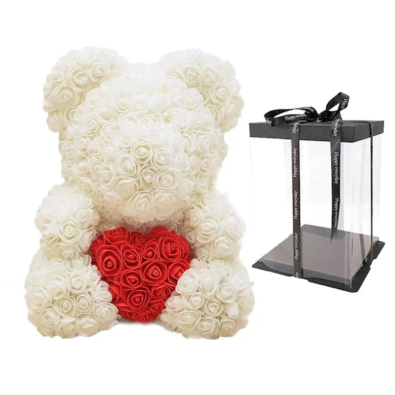Handmade Romantic Rose Teddy Bear Decoration