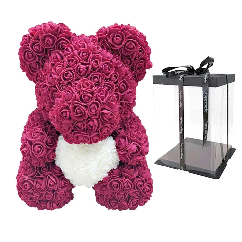 Handmade Romantic Rose Teddy Bear Decoration