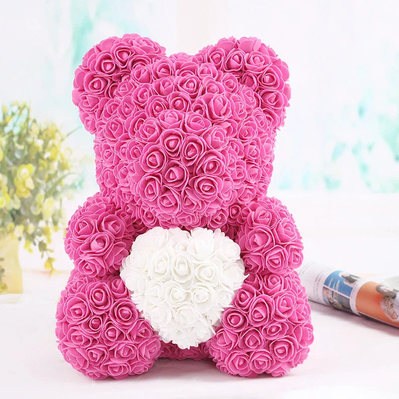 Handmade Romantic Rose Teddy Bear Decoration