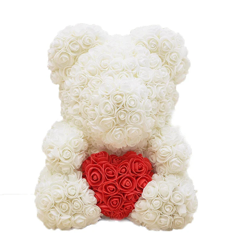 Handmade Romantic Rose Teddy Bear Decoration