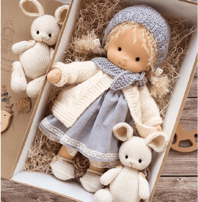 Handmade Waldorf Cotton Cuddle Doll