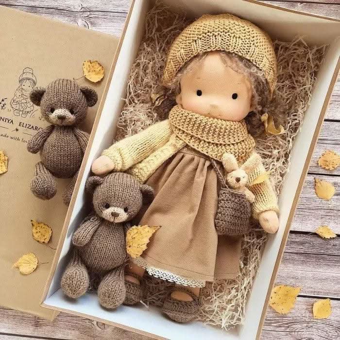 Handmade Waldorf Cotton Cuddle Doll
