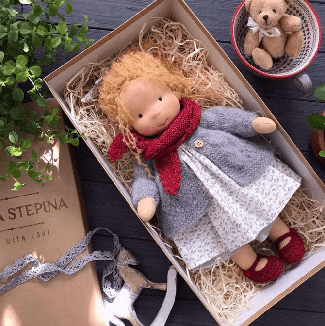 Handmade Waldorf Cotton Cuddle Doll