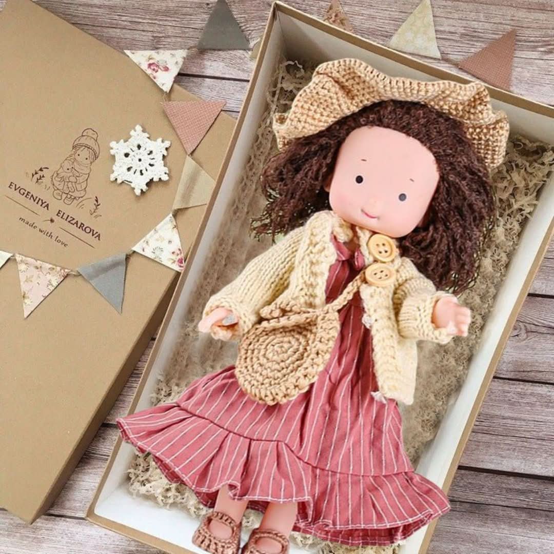 Handmade Waldorf Doll in Natural Materials - 30 cm