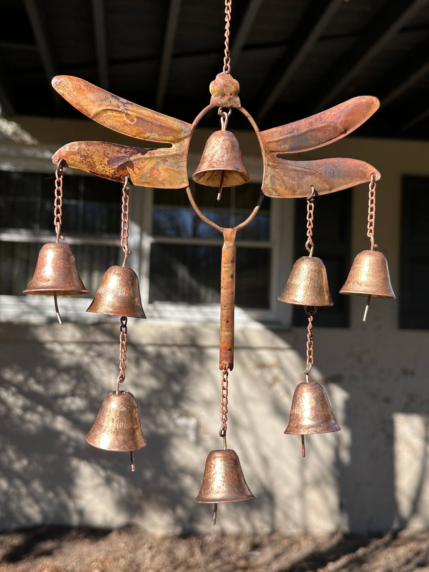 Handmade Wind Chime with Dragonfly and Bells