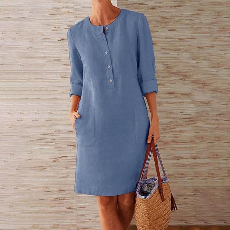 Image of Hannah | Women's Button Front Shirt Dress
