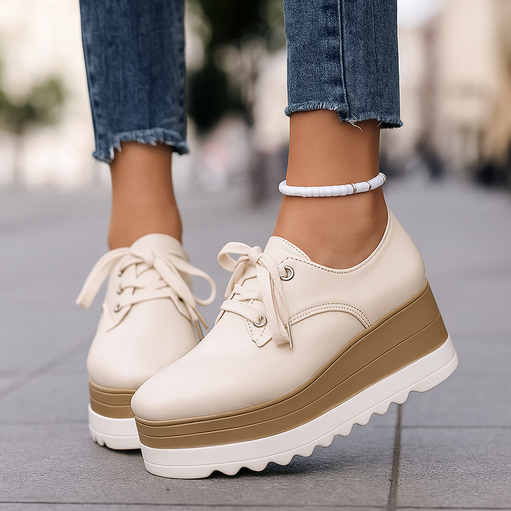 Image of Hazel | Women's Lace-Up Platform Shoes