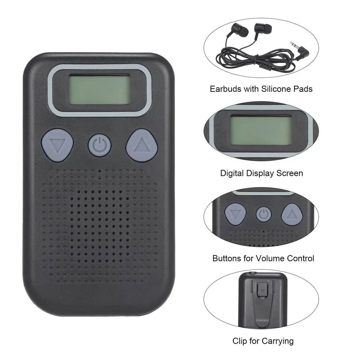 Hearing Aid Sound Amplifier – Battery-Powered In-Ear Hearing Amplifier with Headphones for Seniors and Adults