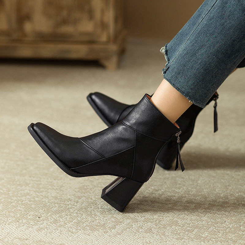Image of Heather | Women's Block Heel Square Toe Ankle Boots