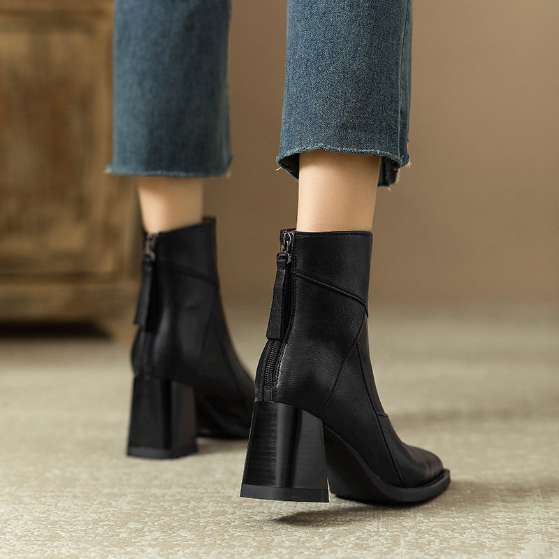 Image of Heather | Women's Block Heel Square Toe Ankle Boots