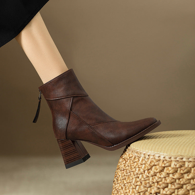 Image of Heather | Women's Block Heel Square Toe Ankle Boots