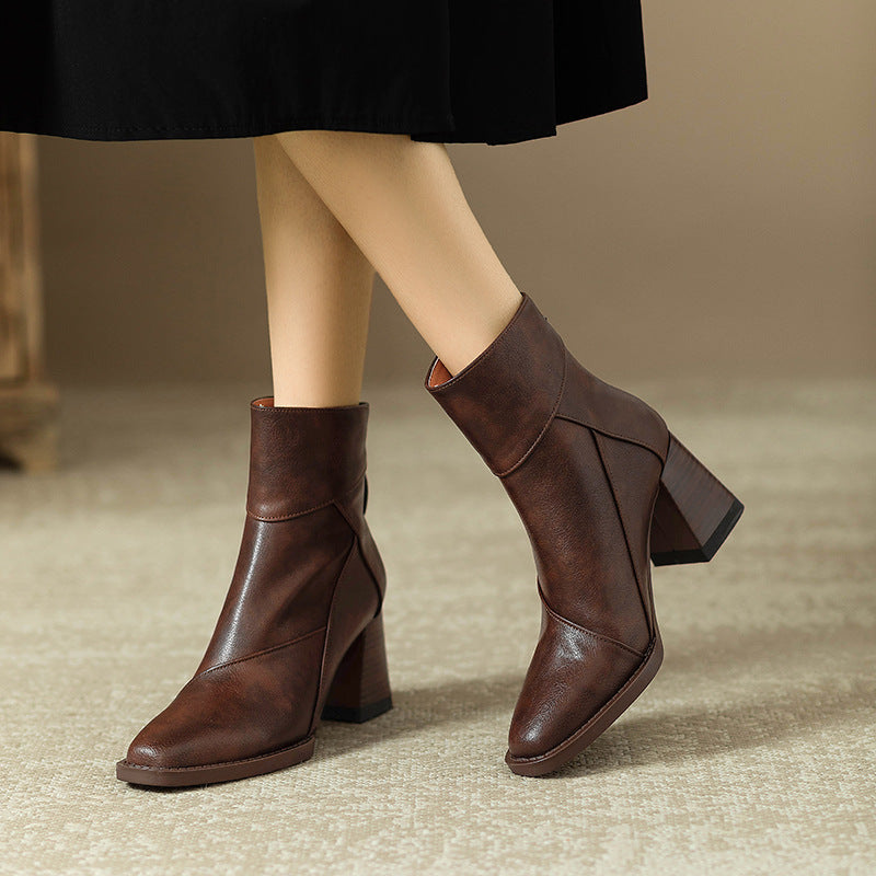 Image of Heather | Women's Block Heel Square Toe Ankle Boots