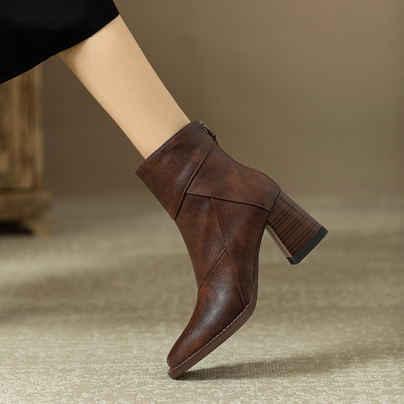 Image of Heather | Women's Block Heel Square Toe Ankle Boots