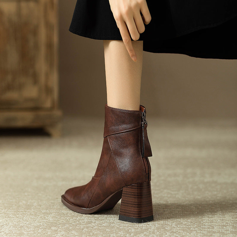 Image of Heather | Women's Block Heel Square Toe Ankle Boots