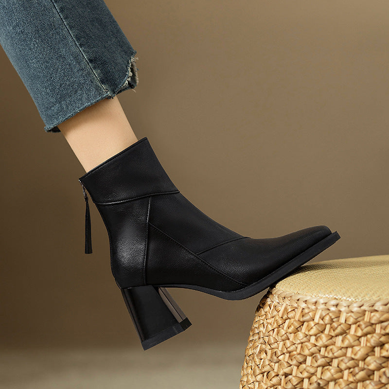 Image of Heather | Women's Block Heel Square Toe Ankle Boots