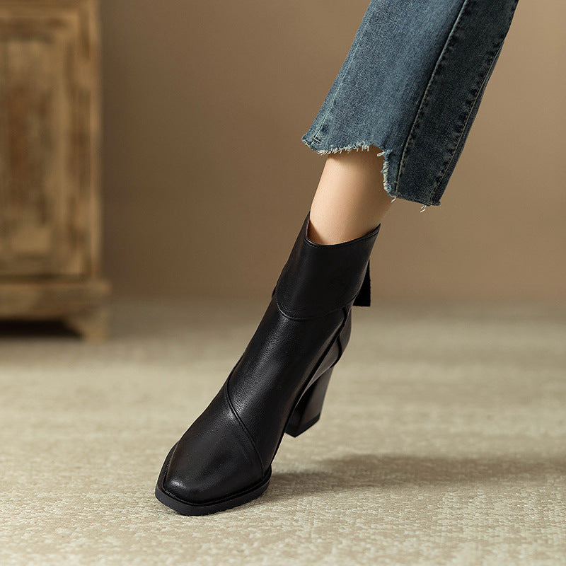 Image of Heather | Women's Block Heel Square Toe Ankle Boots