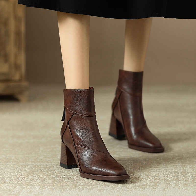 Image of Heather | Women's Block Heel Square Toe Ankle Boots