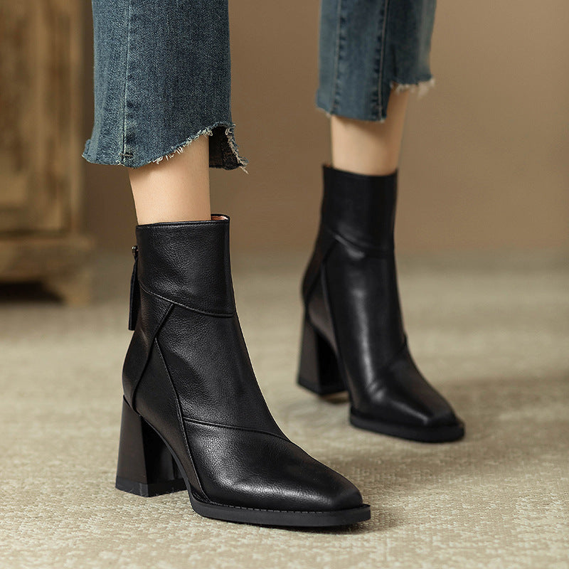 Image of Heather | Women's Block Heel Square Toe Ankle Boots