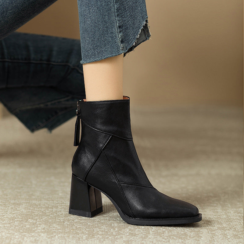 Image of Heather | Women's Block Heel Square Toe Ankle Boots