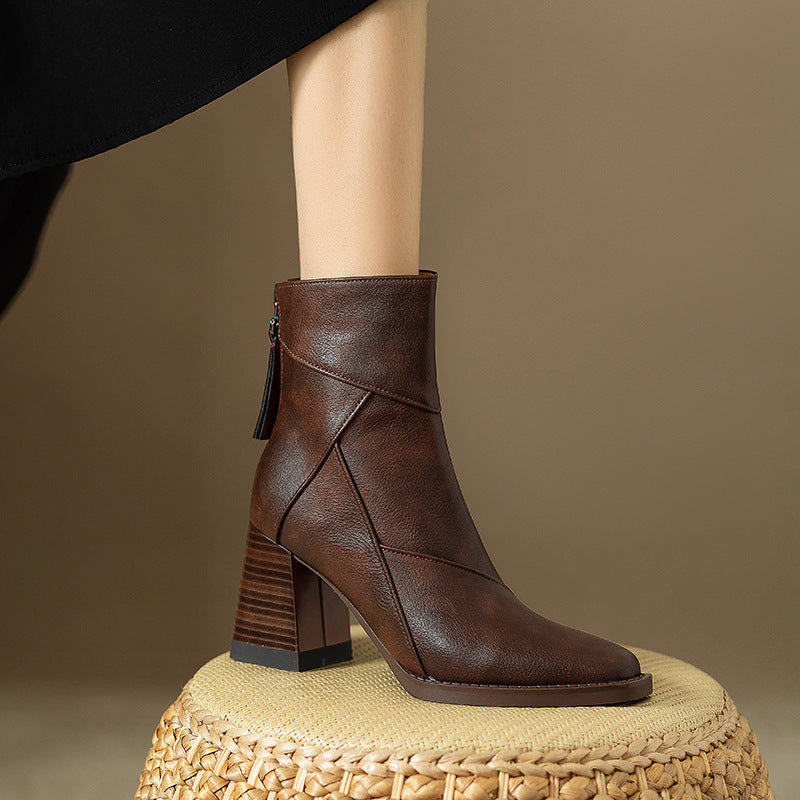 Image of Heather | Women's Block Heel Square Toe Ankle Boots