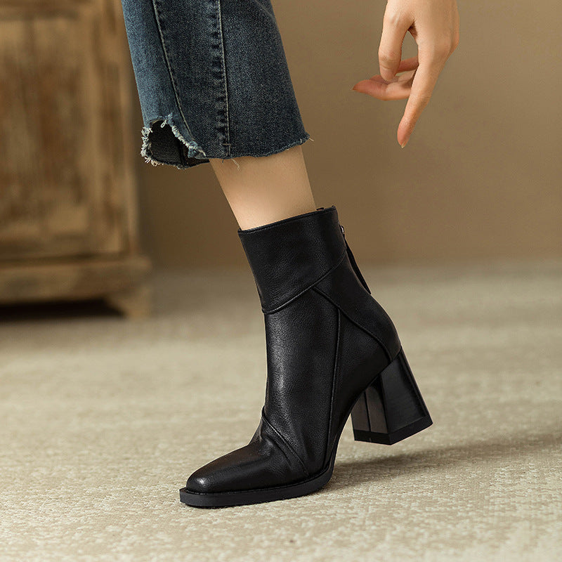 Image of Heather | Women's Block Heel Square Toe Ankle Boots