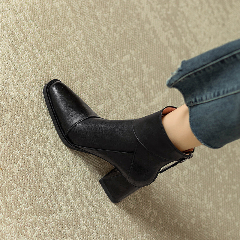 Image of Heather | Women's Block Heel Square Toe Ankle Boots