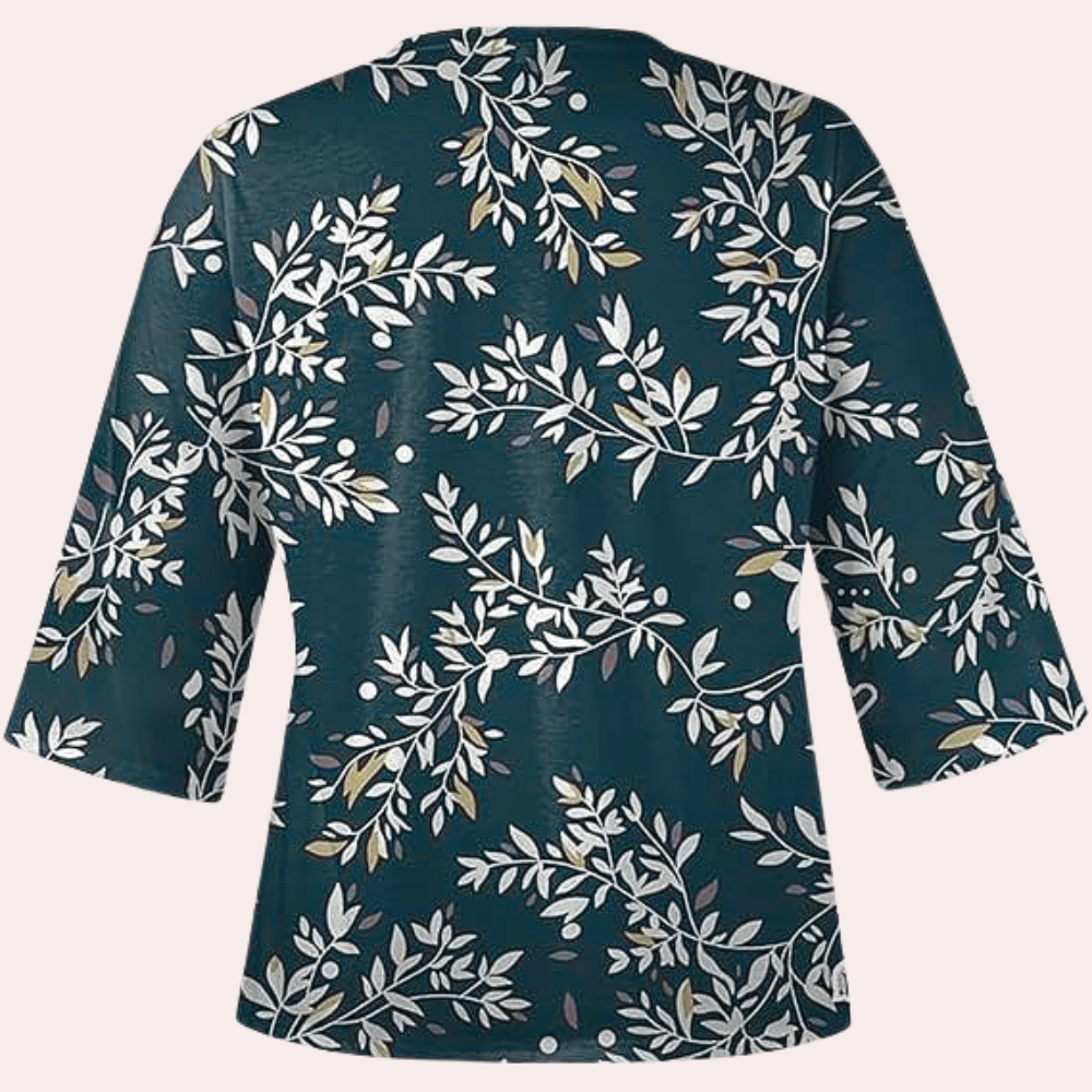 Image of Heather | Women's Floral V-Neck Blouse
