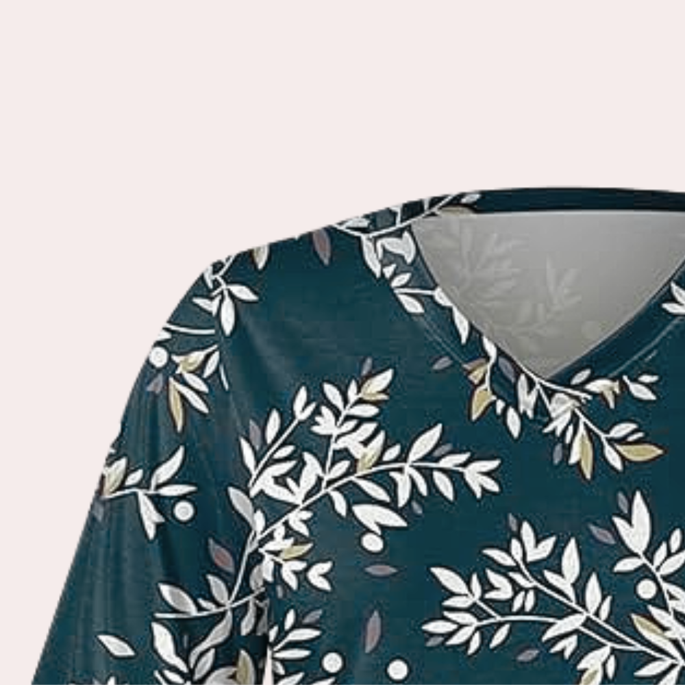 Image of Heather | Women's Floral V-Neck Blouse