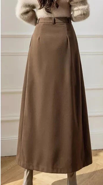 Image of Heather | Women's High-Waisted A-Line Maxi Skirt