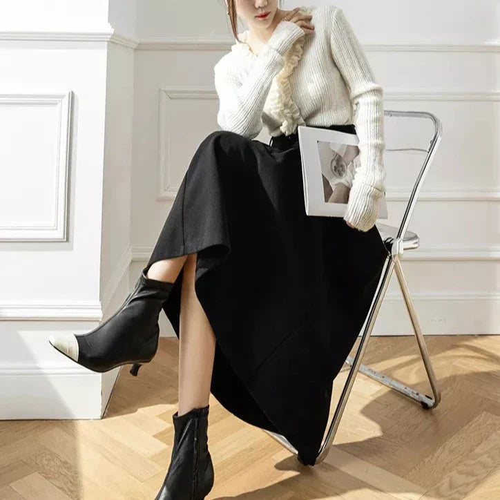 Image of Heather | Women's High-Waisted A-Line Maxi Skirt