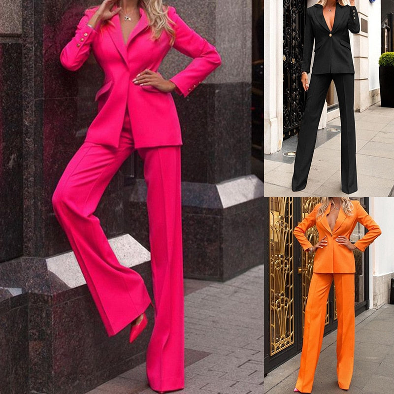 Image of Heather | Women's Long Sleeve Blazer Set