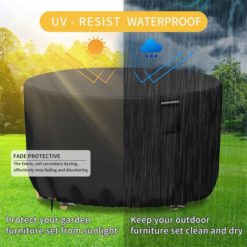 Heavy-Duty Round Outdoor Furniture Cover with Air Vent