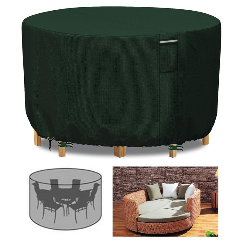 Heavy-Duty Round Outdoor Furniture Cover with Air Vent