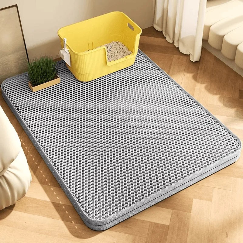 Heavy-Duty Waterproof Dual-Layer Litter Mat Floor Protector