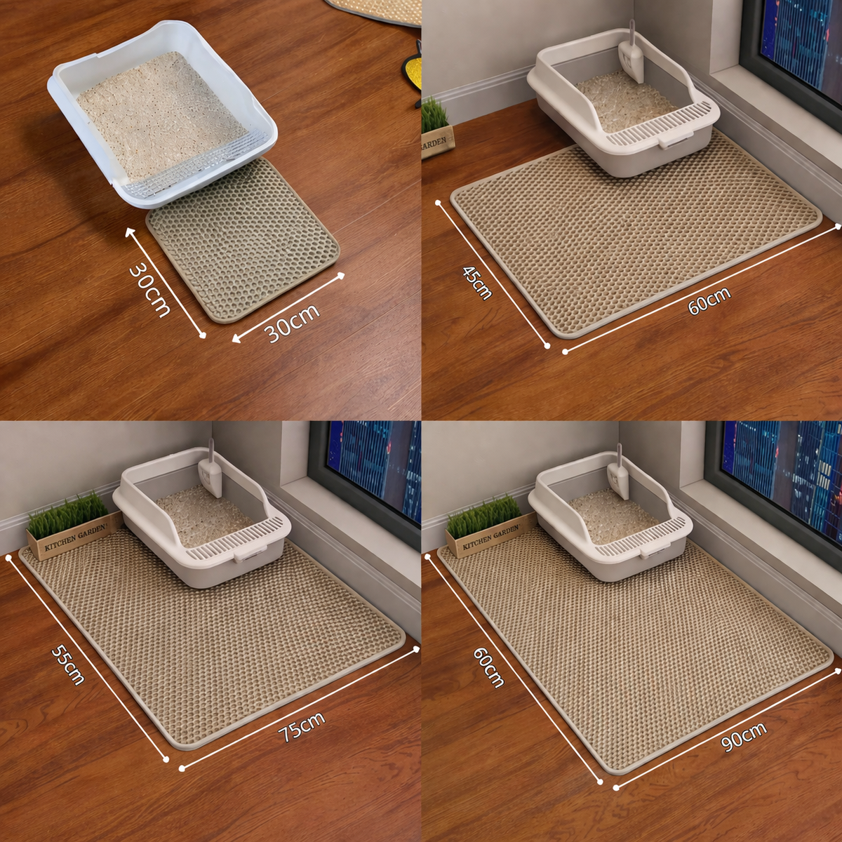 Heavy-Duty Waterproof Dual-Layer Litter Mat Floor Protector