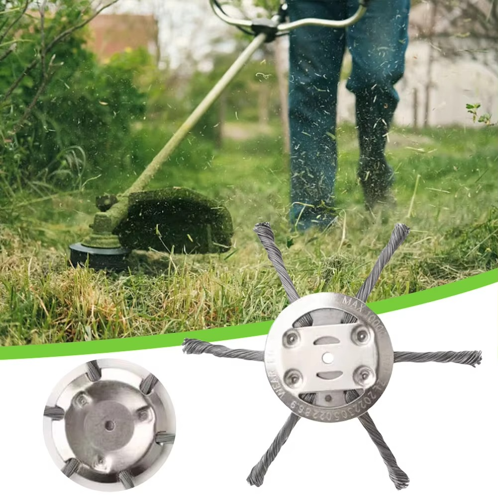 Heavy-Duty Wire Brush Head for Grass Trimmers