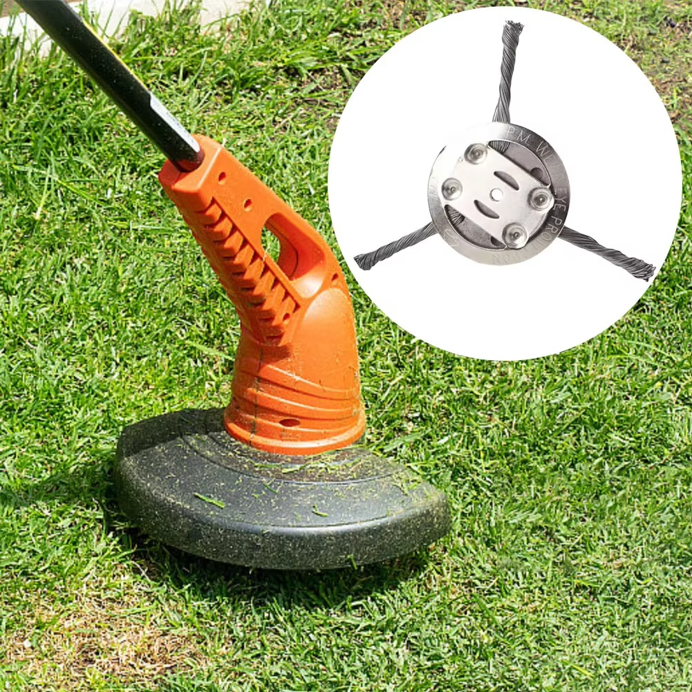 Heavy-Duty Wire Brush Head for Grass Trimmers