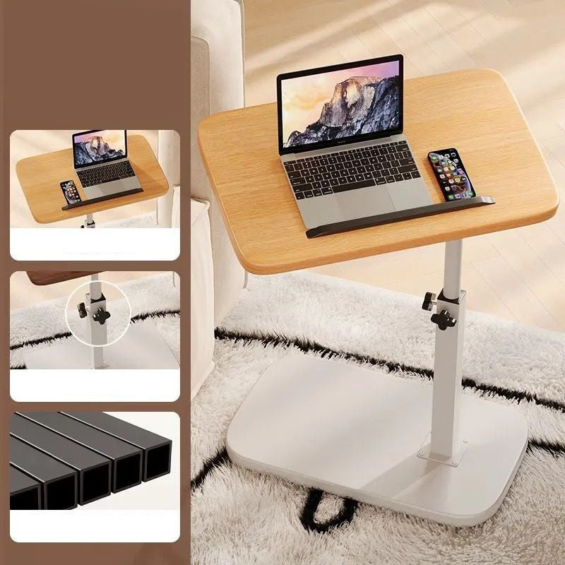 Height-Adjustable Mobile Laptop Desk with 360° Swivel Tabletop, 45–80 cm, 30 kg Capacity