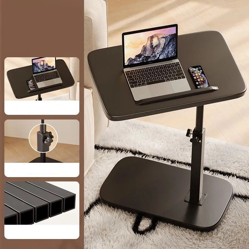 Height-Adjustable Mobile Laptop Desk with 360° Swivel Tabletop, 45–80 cm, 30 kg Capacity