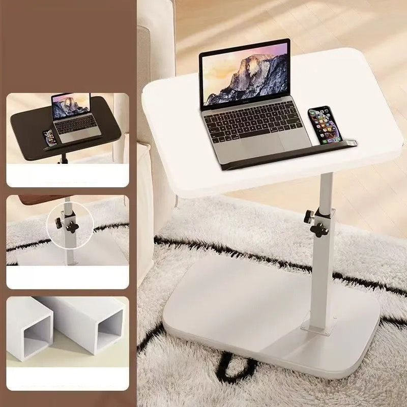 Height-Adjustable Mobile Laptop Desk with 360° Swivel Tabletop, 45–80 cm, 30 kg Capacity