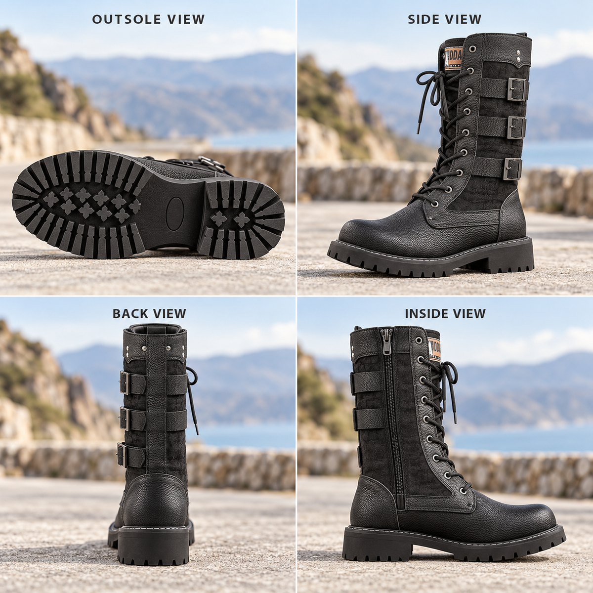 High-Top Motorcycle Boots