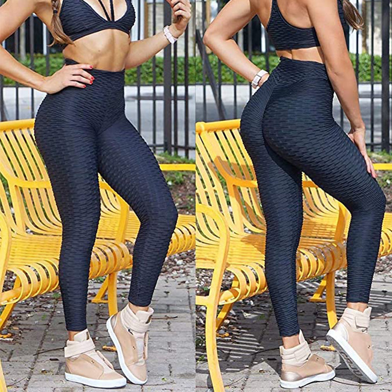 High-Waist Textured Compression Leggings
